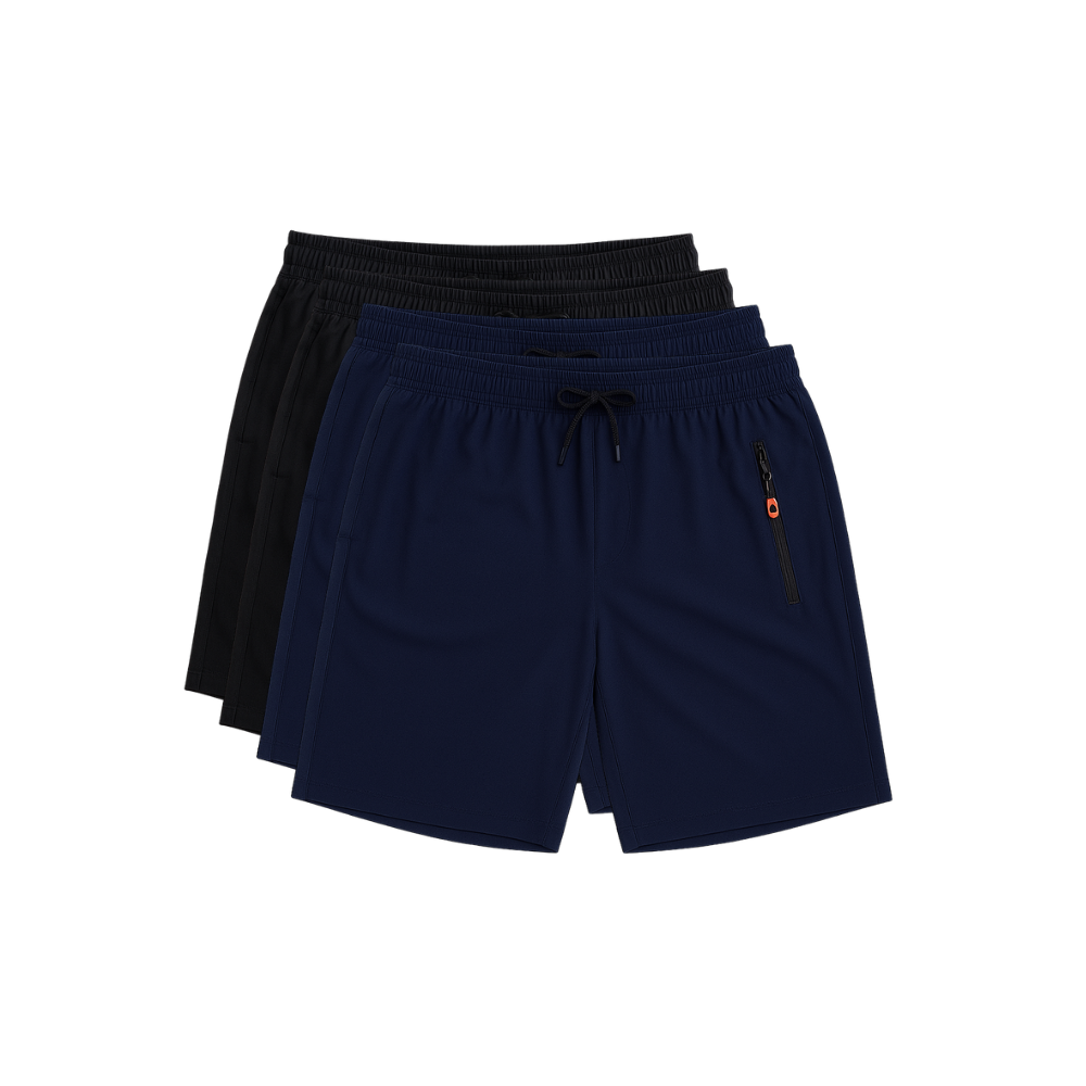 Kit 4 Bermudas DryFit PremiumPerformance - Secagem rápida, Bolso com Zíper e Ajuste Anatômico | FRETE GRÁTIS