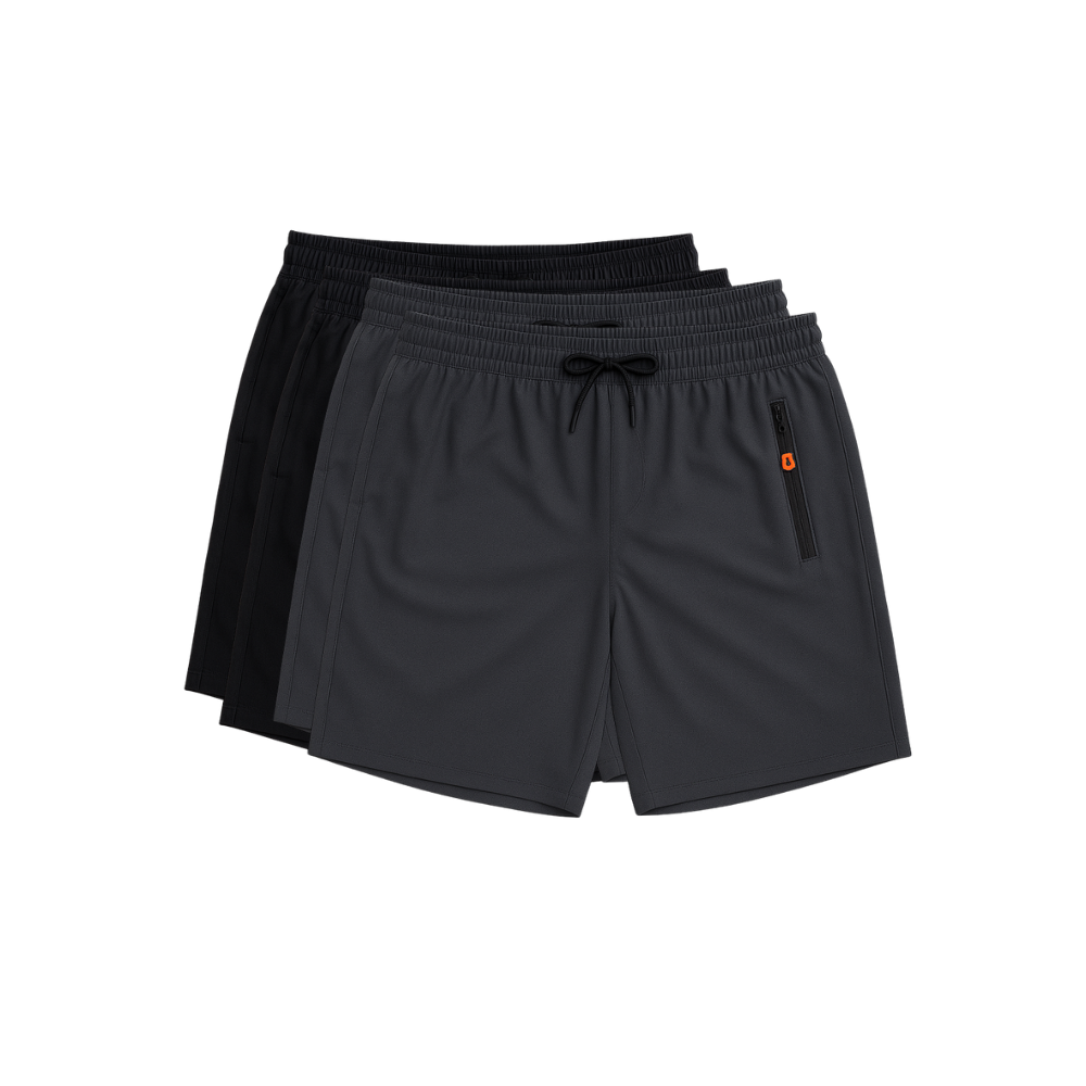 Kit 4 Bermudas DryFit PremiumPerformance - Secagem rápida, Bolso com Zíper e Ajuste Anatômico | FRETE GRÁTIS