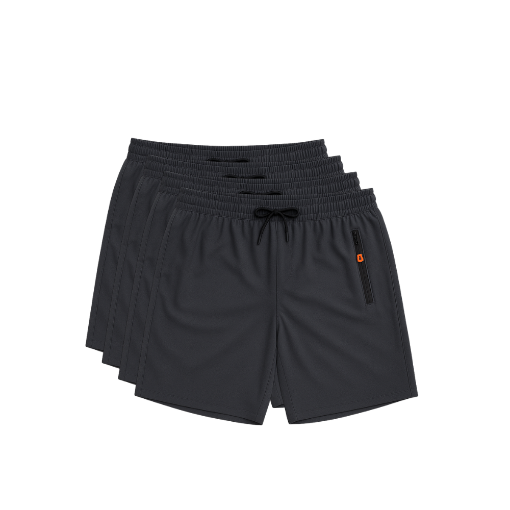 Kit 4 Bermudas DryFit PremiumPerformance - Secagem rápida, Bolso com Zíper e Ajuste Anatômico | FRETE GRÁTIS