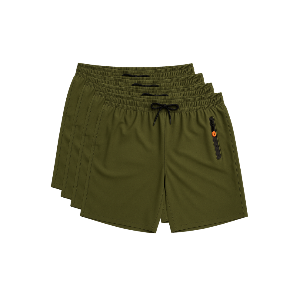 Kit 4 Bermudas DryFit PremiumPerformance - Secagem rápida, Bolso com Zíper e Ajuste Anatômico | FRETE GRÁTIS