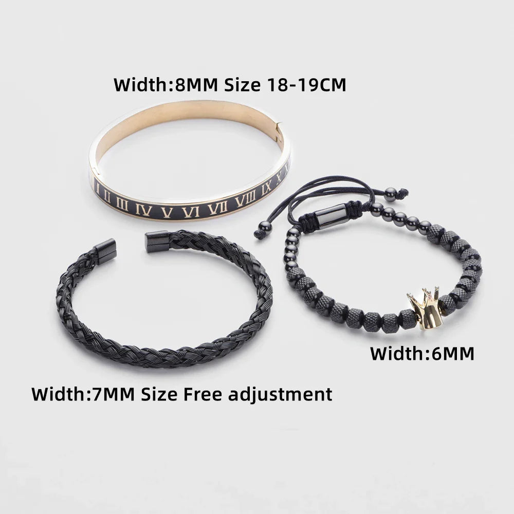 Conjunto de Pulseiras Força Real em Aço Inoxidável - Leve 3, Pague 2