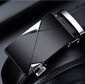 Cinto Masculino de Couro Preto Vondore LV02