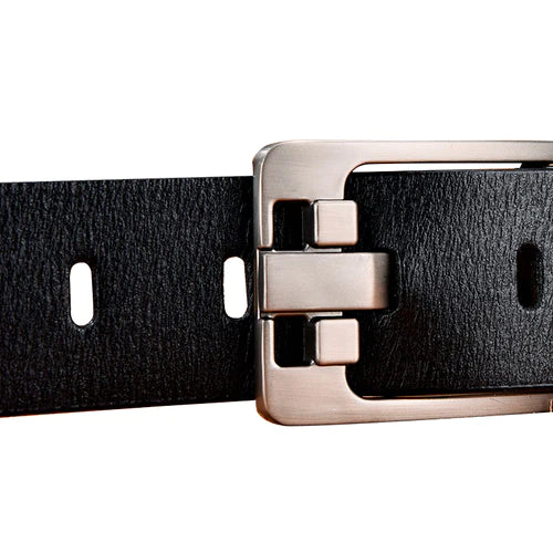 Cinto Masculino de Couro Classic Preto Vondore LV06