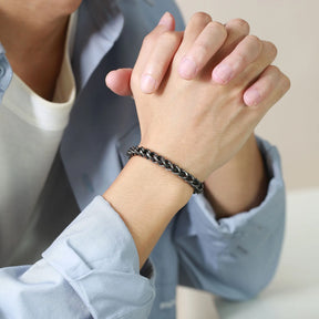 Pulseira Masculina em Aço Inoxidável Elegante e Robusta Estilo Urbano