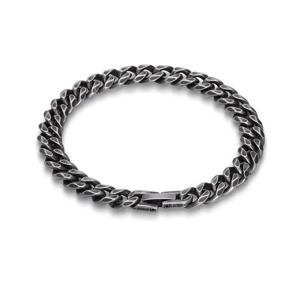 Pulseira Masculina em Aço Inoxidável Elegante e Robusta Estilo Urbano